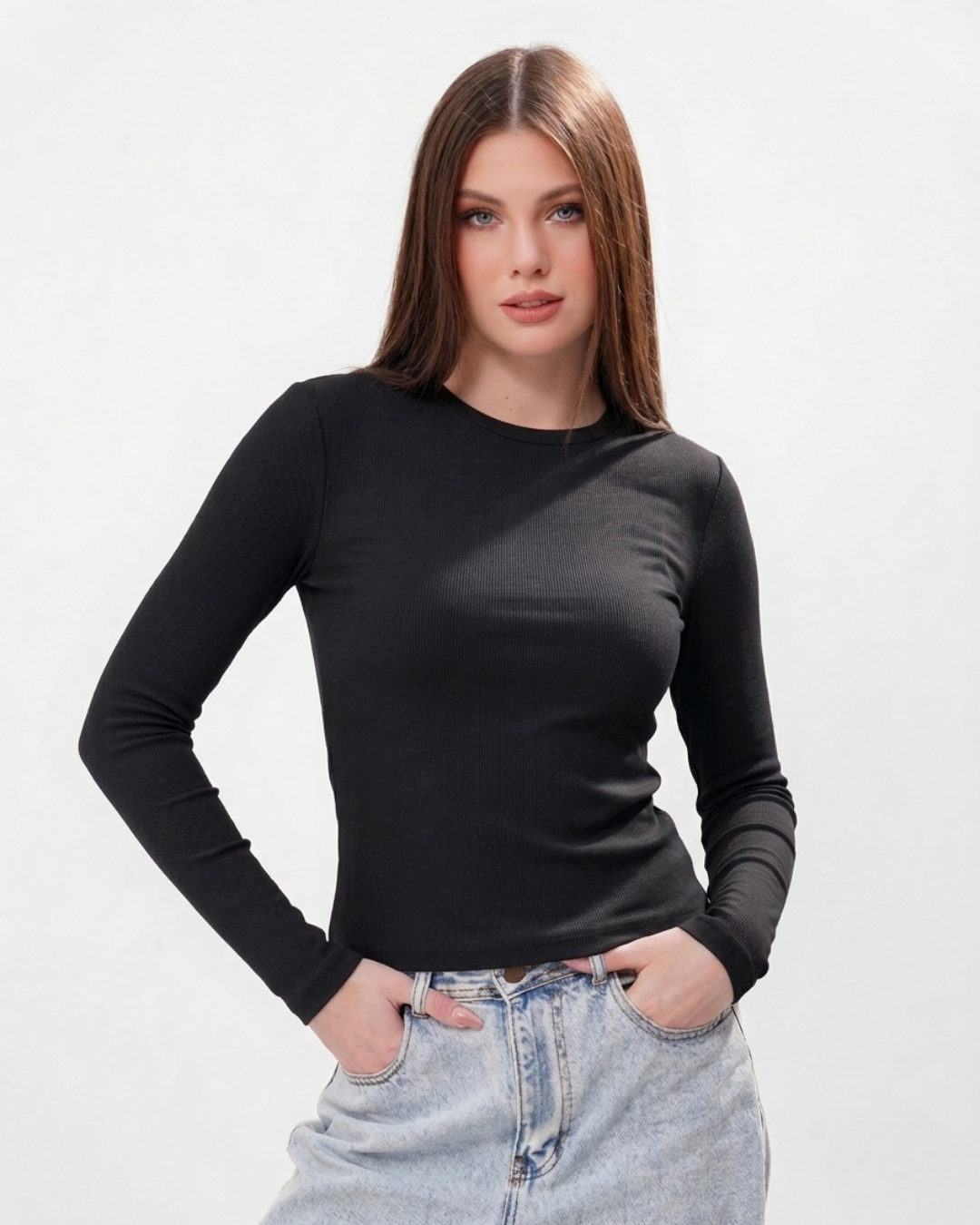Ribbed Long-sleeve top