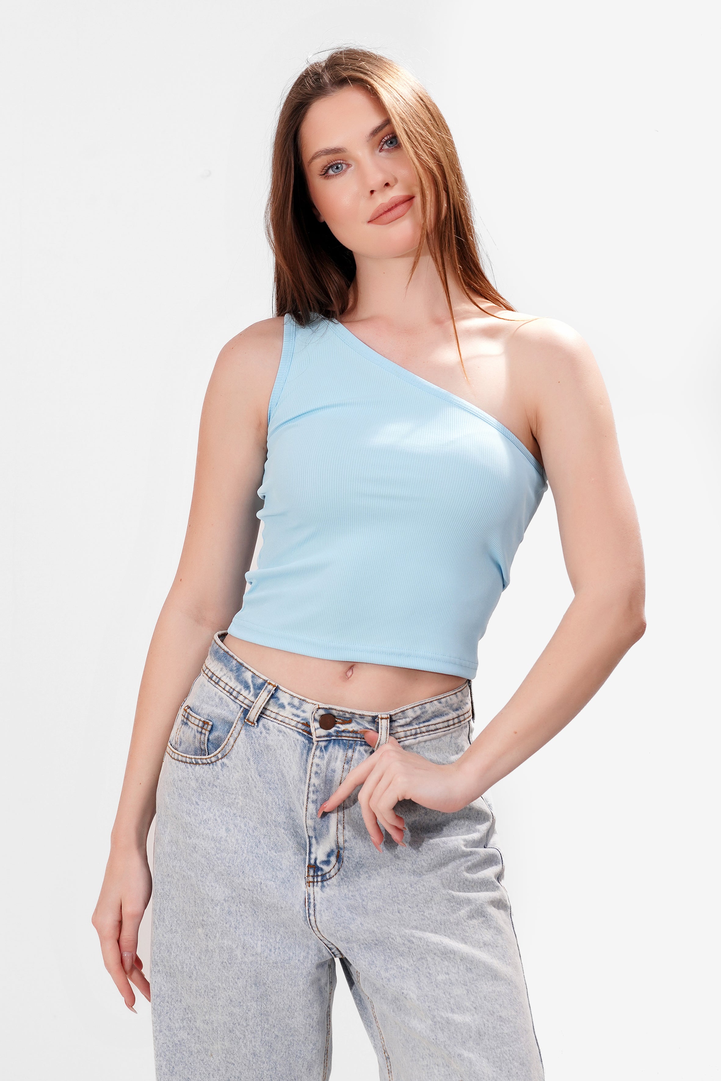 Ribbed One shoulder top