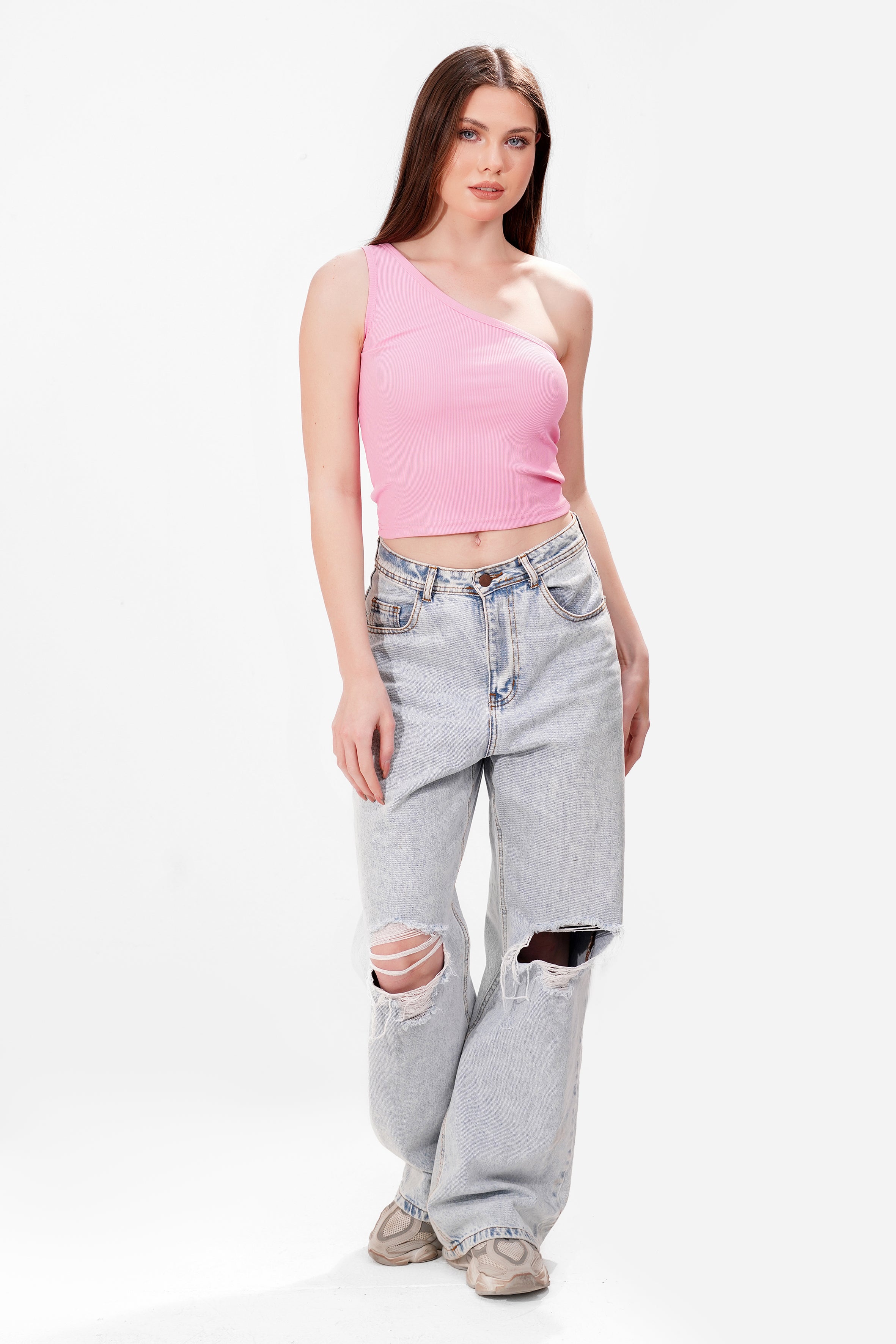 Ribbed One shoulder top