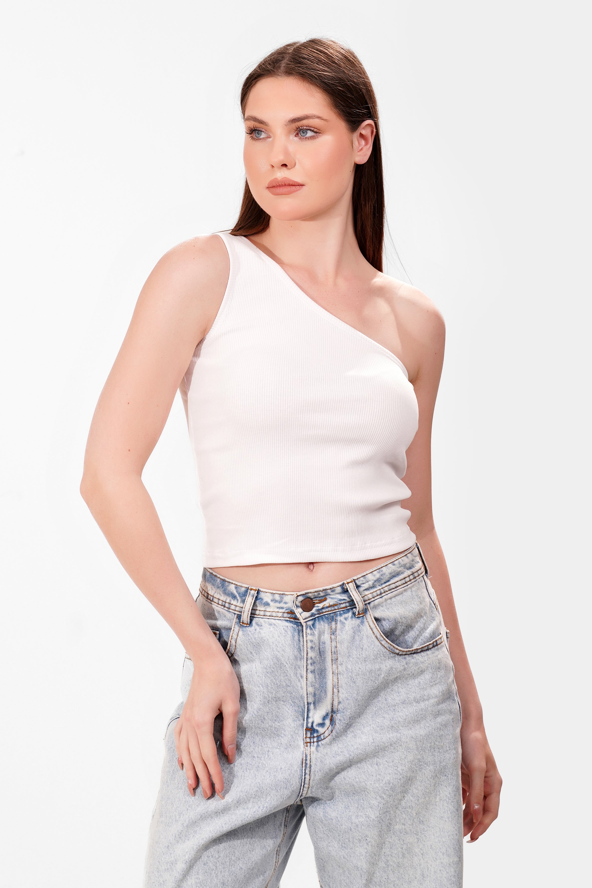 Ribbed One shoulder top
