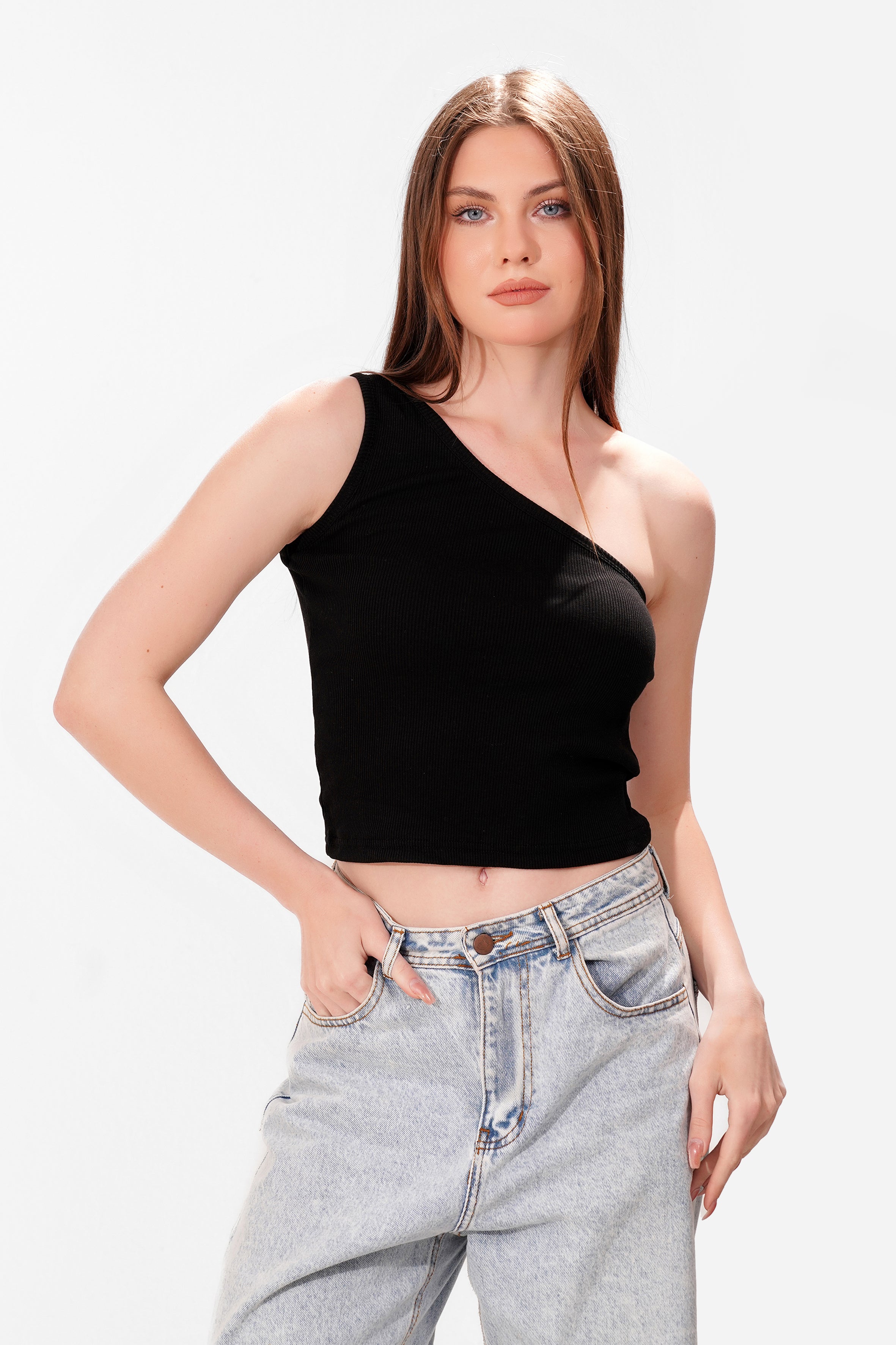 Ribbed One shoulder top