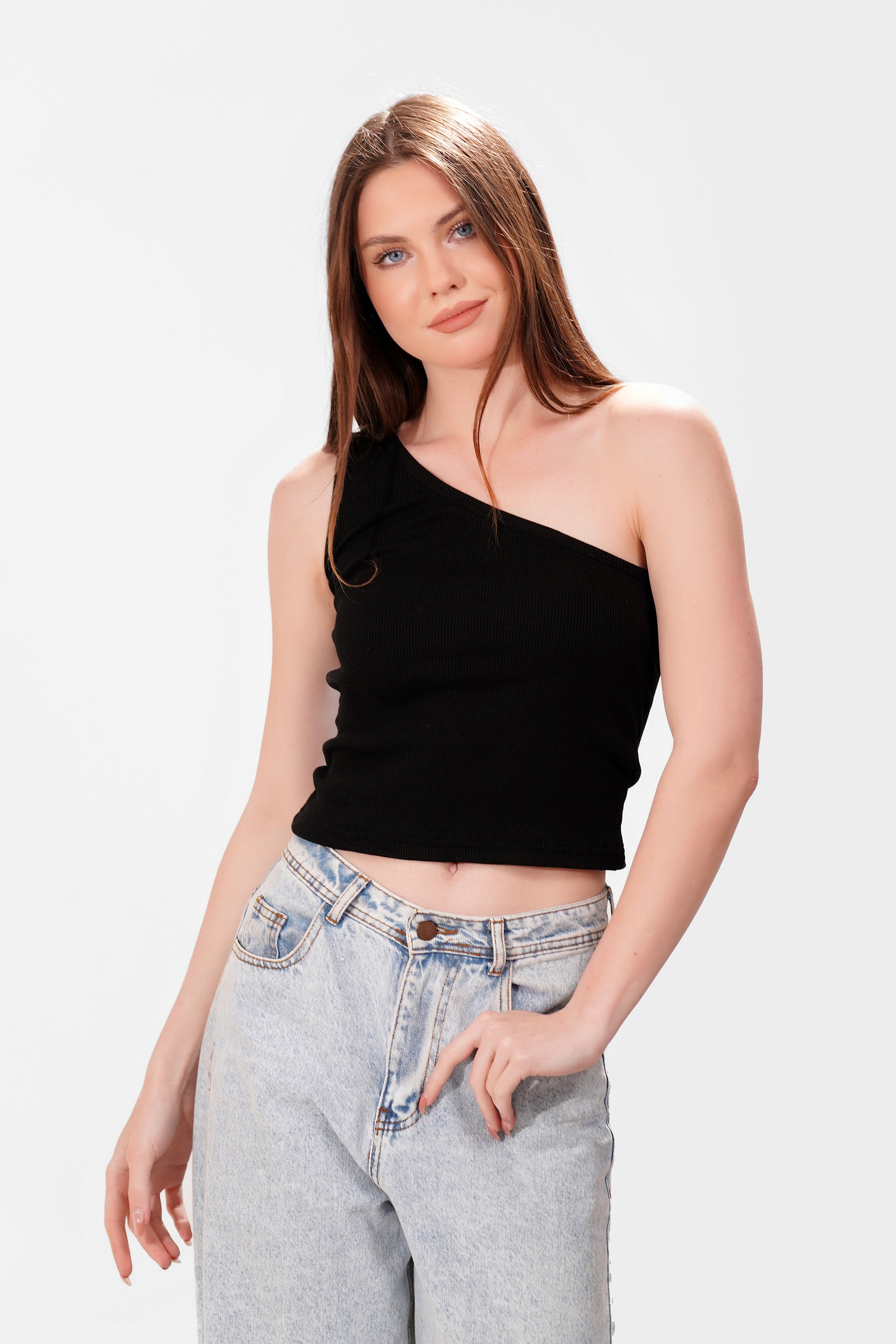 Ribbed One shoulder top