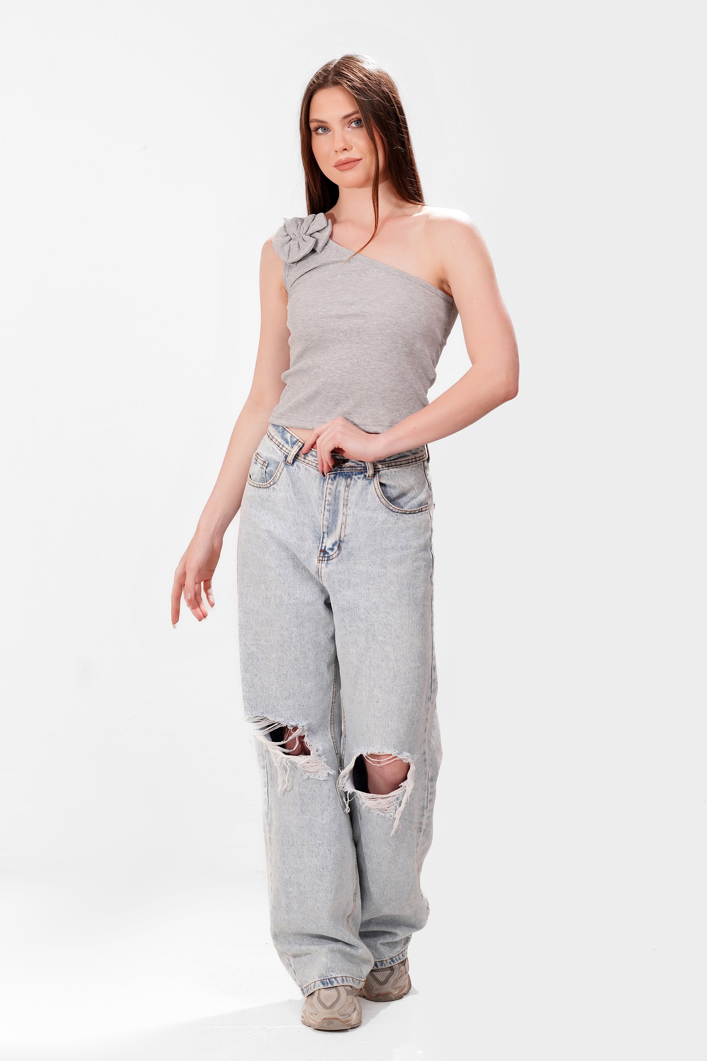 Ribbed Petal tank top